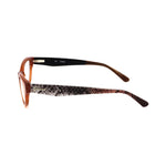Guess Orange Plastic Frames with amber color and snake print temple design, unisex glasses model GU2334A15 51/17/140mm.
