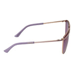 Alt Tag: Side view of Guess Rose Gold Women Sunglass with purple lenses and metal aviator frame.