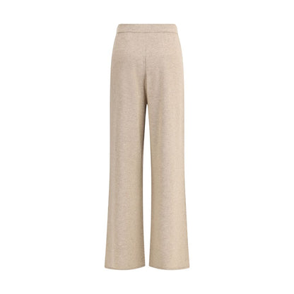 Guest in Residence Beige Cashmere Casual Pants with straight leg and button detailing for luxury comfort and style.
