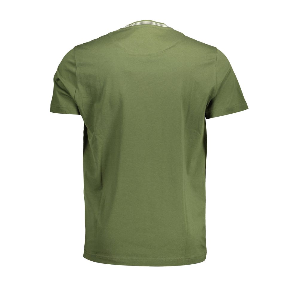 Harmont & Blaine Green Cotton Men T-Shirt back view with regular fit and stylish design.