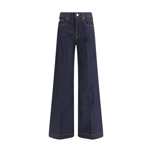 Jacob Cohen Wide leg Jeans featuring high waist, button closure, and classic five-pocket design for a stylish, tailored look.