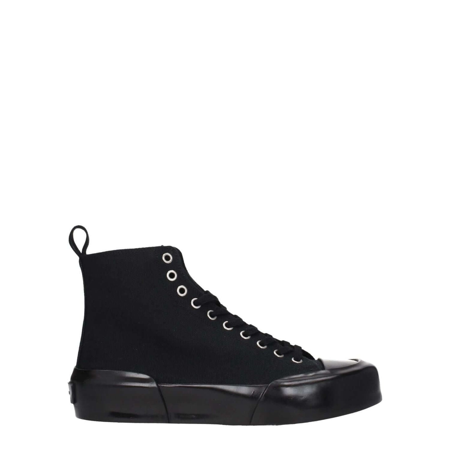 Jil Sander Black Fabric High Top Sneakers