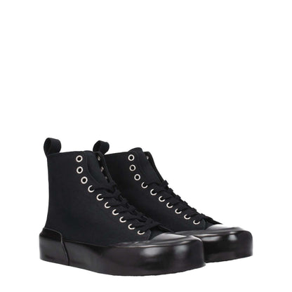 Jil Sander Black Fabric High Top Sneakers