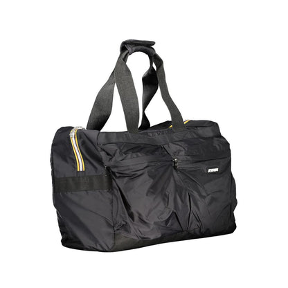 K-WAY Black Polyester Luggage And Travel bag with shoulder handles, multiple pockets, zip closure, and contrasting details.