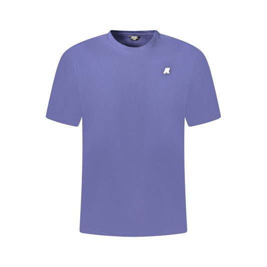 K-WAY Blue Cotton Men T-Shirt with logo, short sleeves, crafted for fashion-forward style, timeless elegance, premium cotton material.