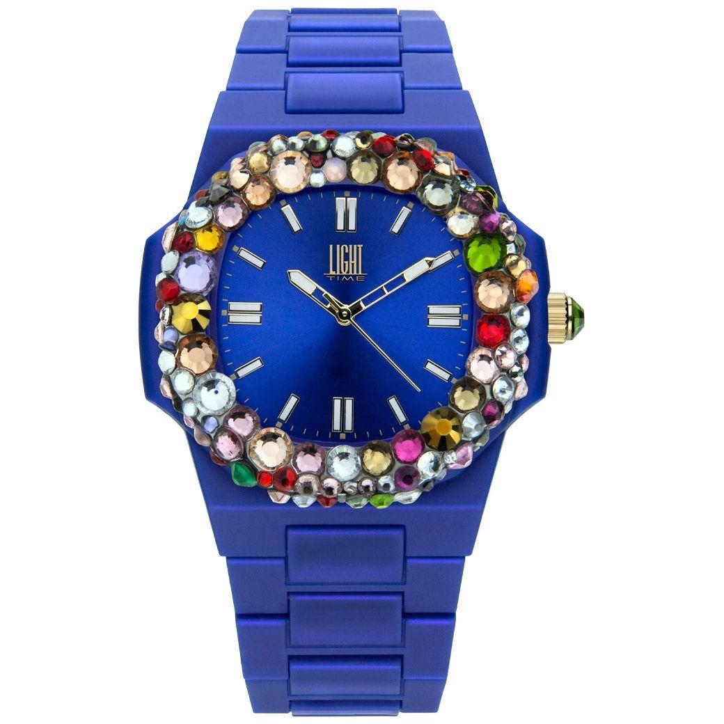 LIGHT TIME Mod. VELVET NAUTILUS - Blue Rainbow Strass