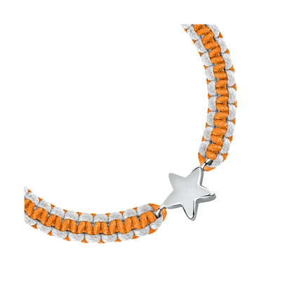 LA PETITE STORY JEWELRY Mod. LPS05ARR79 orange and white braided bracelet with silver star charm