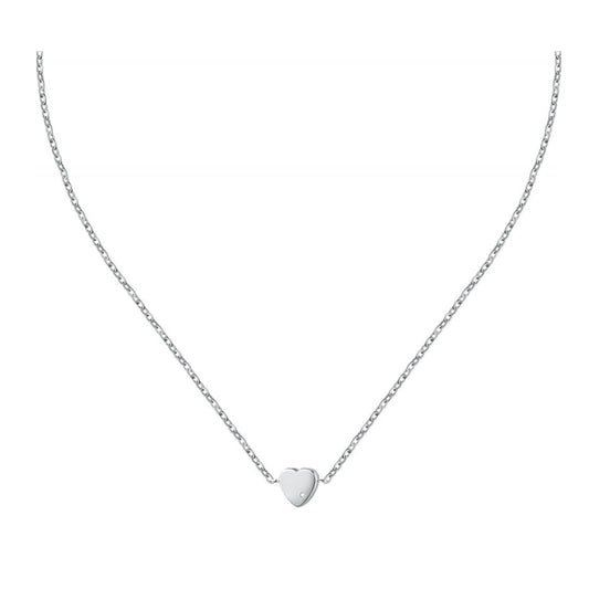 Heart-shaped silver necklace from LA PETITE STORY JEWELRY Mod. LPS10ASD08 on a thin chain.