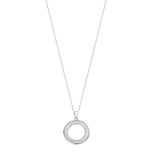 LOTUS JEWELS JEWELRY Mod. LP3115-1/1 elegant silver necklace with circular pendant.
