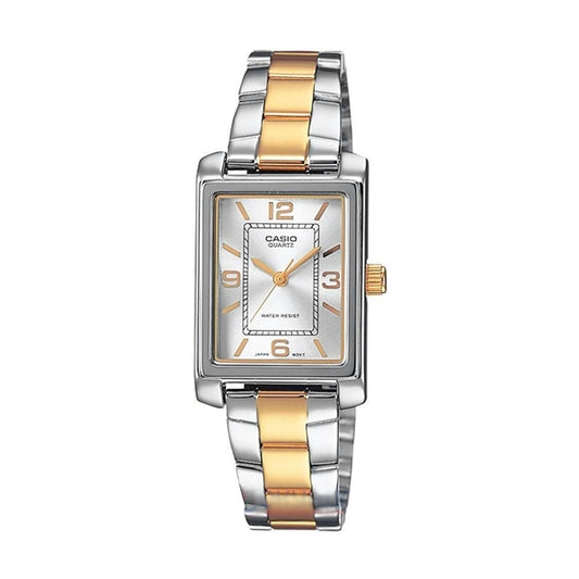 CASIO COLLECTION Mod. TANK STEEL&GOLD - ARGENTEE WATCHES