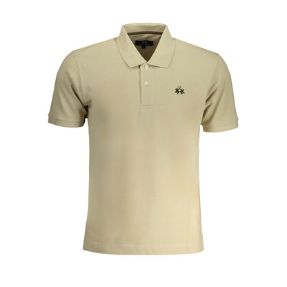 La Martina Beige Cotton Men Polo Shirt