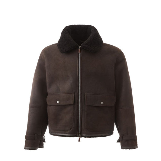 Lardini Brown Lambskin Clothing