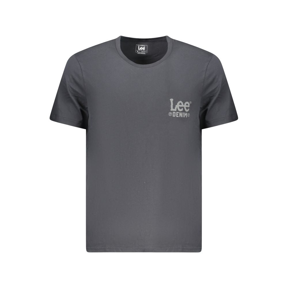 Lee Black Cotton Men T-Shirt with short sleeves and subtle logo detail, made from 100% cotton for breathable all-day comfort and style.