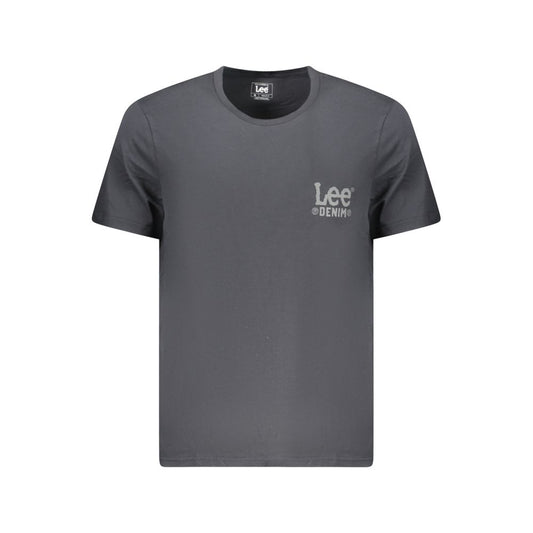 Lee Black Cotton Men T-Shirt with short sleeves and subtle logo detail, made from 100% cotton for breathable all-day comfort and style.