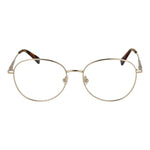 Longchamp Gold Women Glasses Frame, full-rim panto style, metal frame, demo lenses, size 54-17-140, gold color.