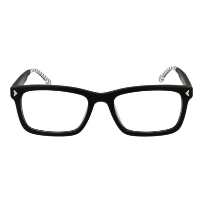 Front view of Lozza Black Acetate & Plastic Glasses (Frames) with full-rim rectangle design and demo lenses for men.