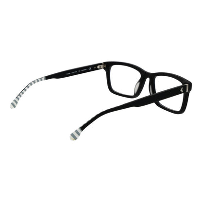 Lozza Black Acetate & Plastic Glasses (Frames) in full-rim rectangle style with demo lenses, black frame, includes branded case.