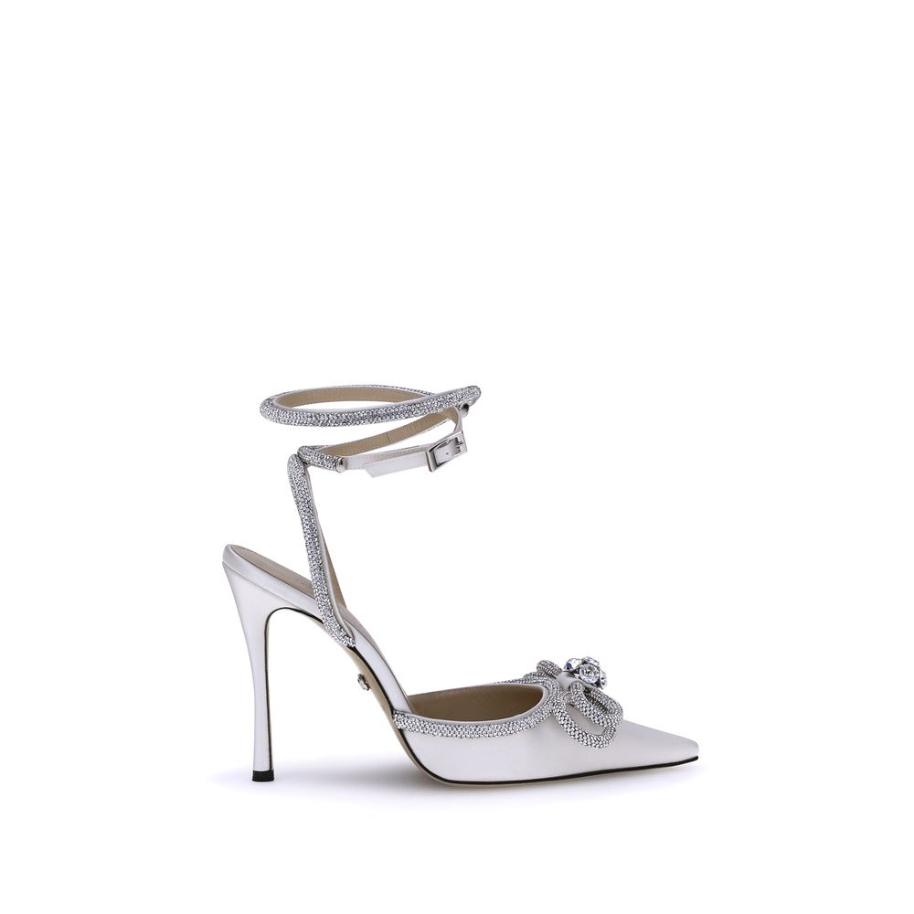 MACH & MACH White Silk High Heel Pumps