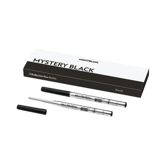 MONTBLANC Mod. MISTERY BLACK - BALLPOINT PEN REFILLS - BROAD -2 PCS MB128212