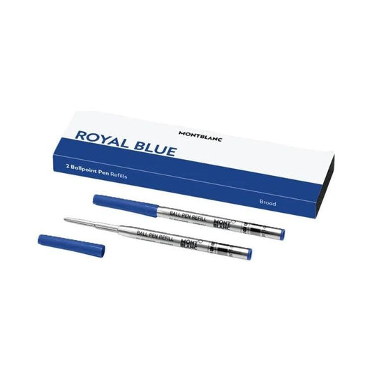 MONTBLANC Mod. ROYAL BLUE - REFILLS BALL PEN - BROAD - 2 PCS MB128215