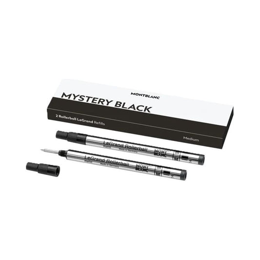MONTBLANC Mod. MISTERY BLACK - REFILLS ROLLER BALL PEN - MEDIUM - 2PCS MB128225