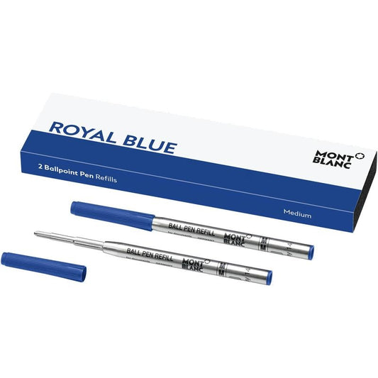 MONTBLANC FASHION ACCESSORIES Mod. 128214 refill packaging in official box with blue ballpoint pen refills.