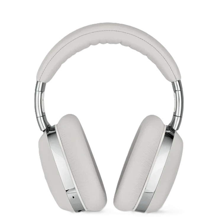 MONTBLANC LEATHER Mod. MB-01 unisex smart headphones made of leather, shown with official packaging box.