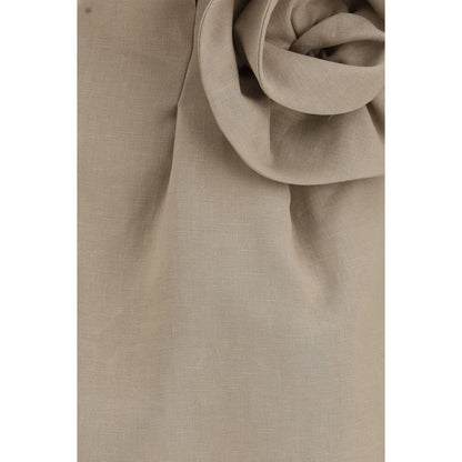 Magda Butrym Beige Linen Mini Skirt