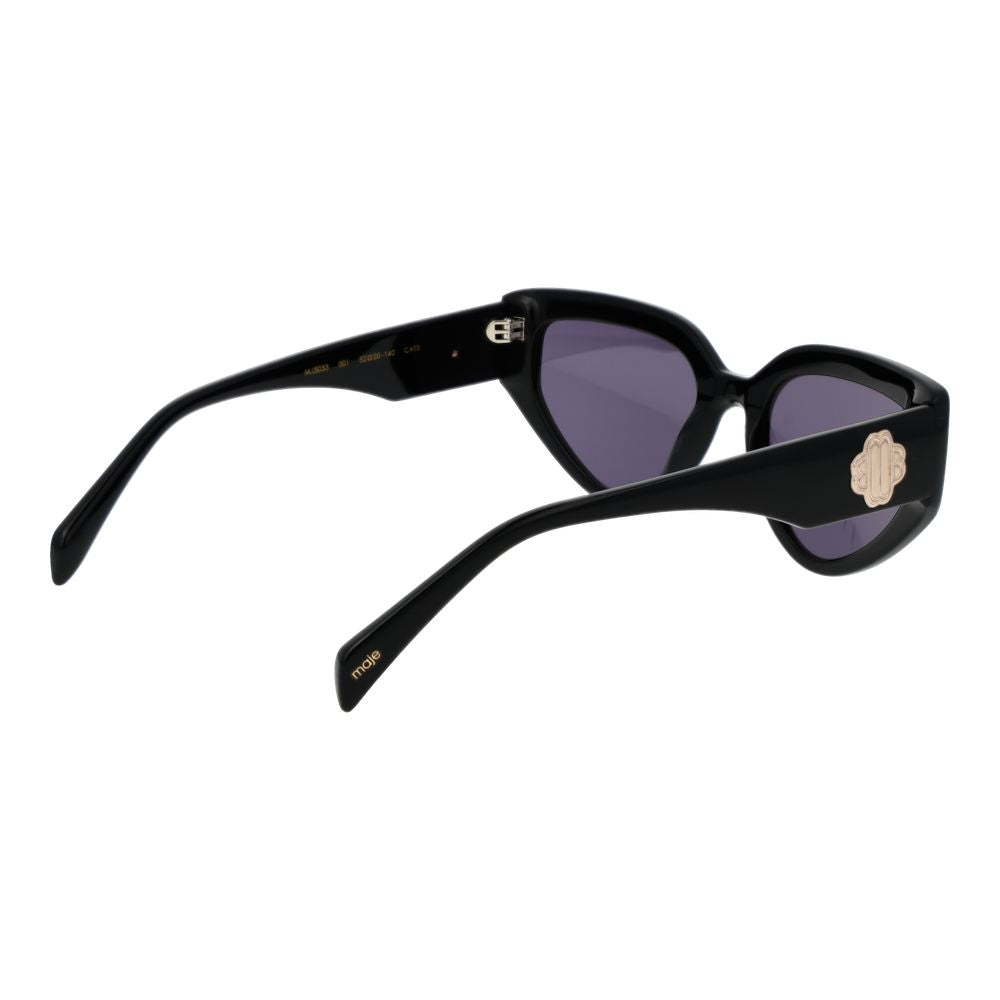 Maje Black Women Sunglass, cat eye acetate frame, grey lenses, full-rim with 100% UVA & UVB protection, size 52-20-140.