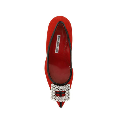 Manolo Blahnik Red Leather High Heel Pumps