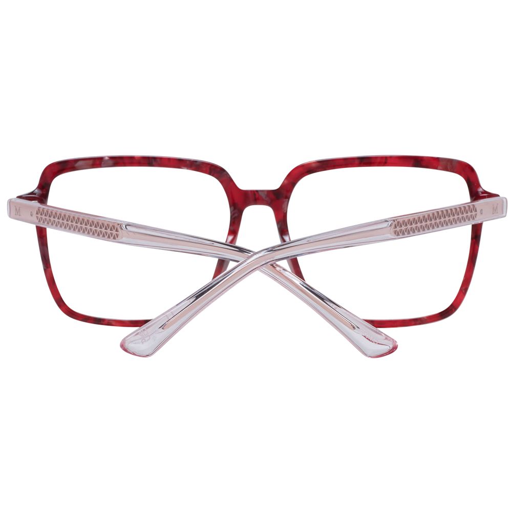 Marciano by Guess Burgundy Plastic Glasses (Frames) for women in full-rim square style with demo lenses, includes branded case.