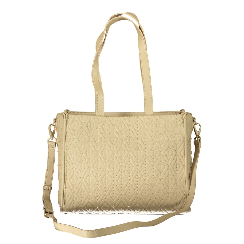 Alt Tag: Mario Valentino Beige Polyester Handbag with adjustable strap and two handles