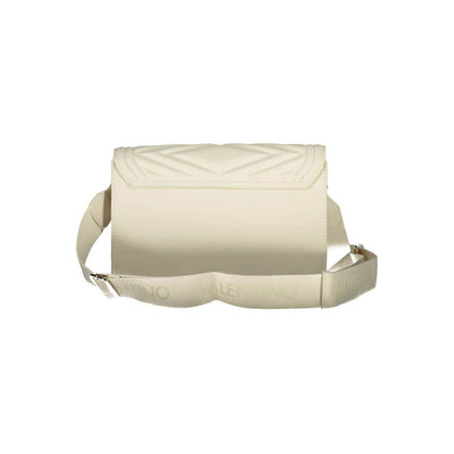 Mario Valentino Beige Polyethylene Handbag with adjustable strap, inside pocket, contrasting details, zip and snap closure.