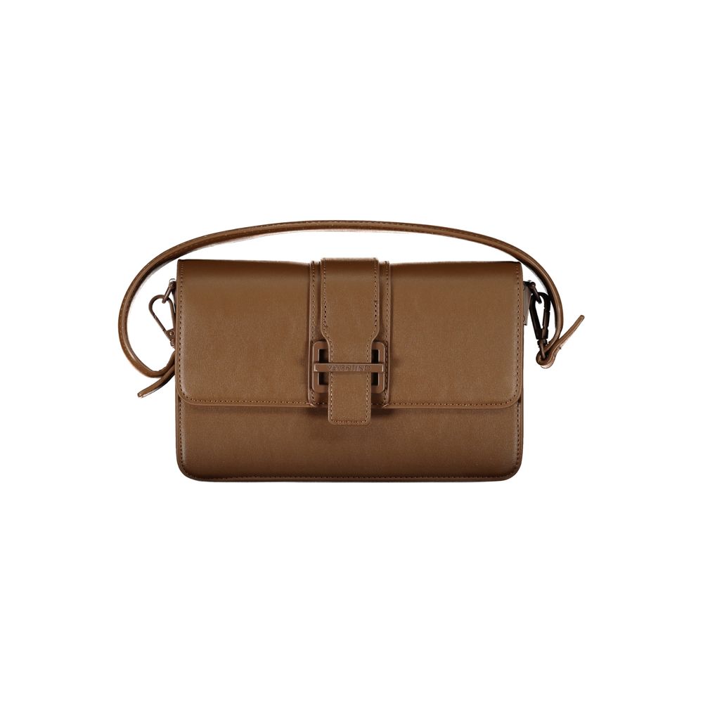 Mario Valentino Brown Polyethylene Women Handbag with adjustable strap and compartments, eco-friendly luxury fashion accessory.