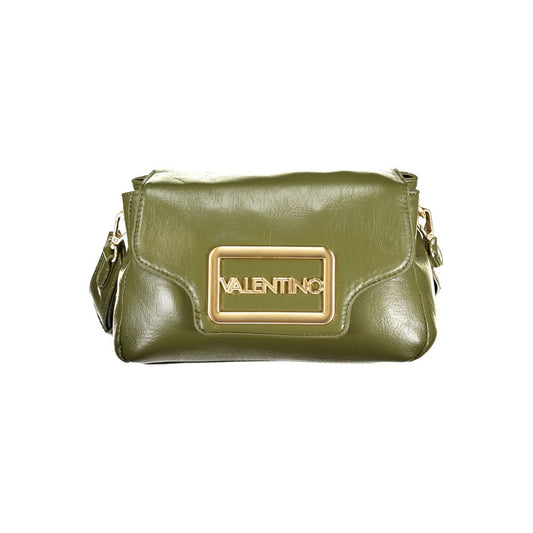 Mario Valentino Green Polyethylene Handbag with logo, removable handle, adjustable strap, 2 compartments, and zip closure.