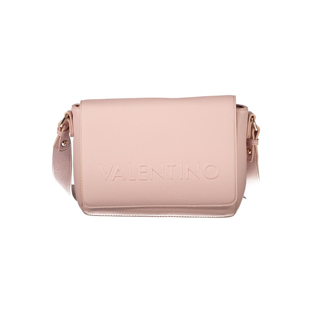 Mario Valentino Pink Polyethylene Women Handbag with logo and adjustable strap, featuring internal pockets and secure closure.