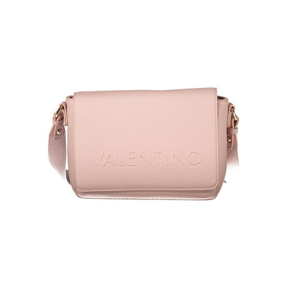 Mario Valentino Pink Polyethylene Women Handbag with logo and adjustable strap, featuring internal pockets and secure closure.
