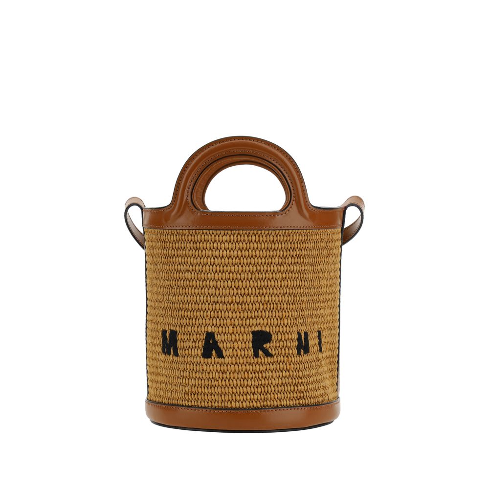 Marni Brown Cotton Backet Bag