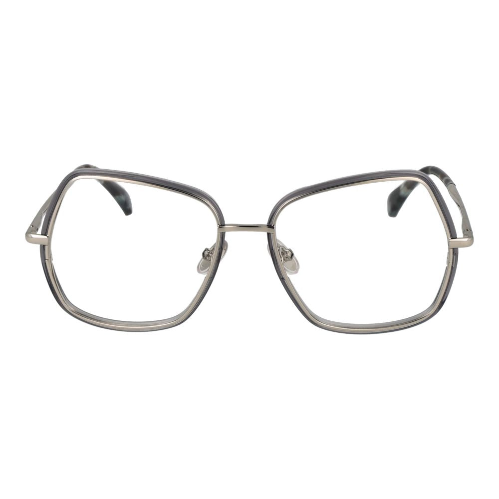 Max Mara Silver Women Glasses Frame, full-rim metal, square style, 55-17-140 size, silver shade, demo lenses.