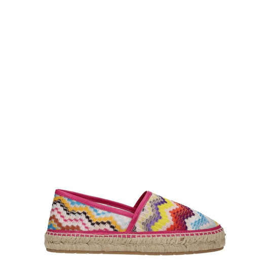 Missoni Multicolor Fabric Espadrilles featuring vibrant zigzag patterns, round toe, rubber sole, and low flat heel, MPN AC23SY02BR00JISM8LL.