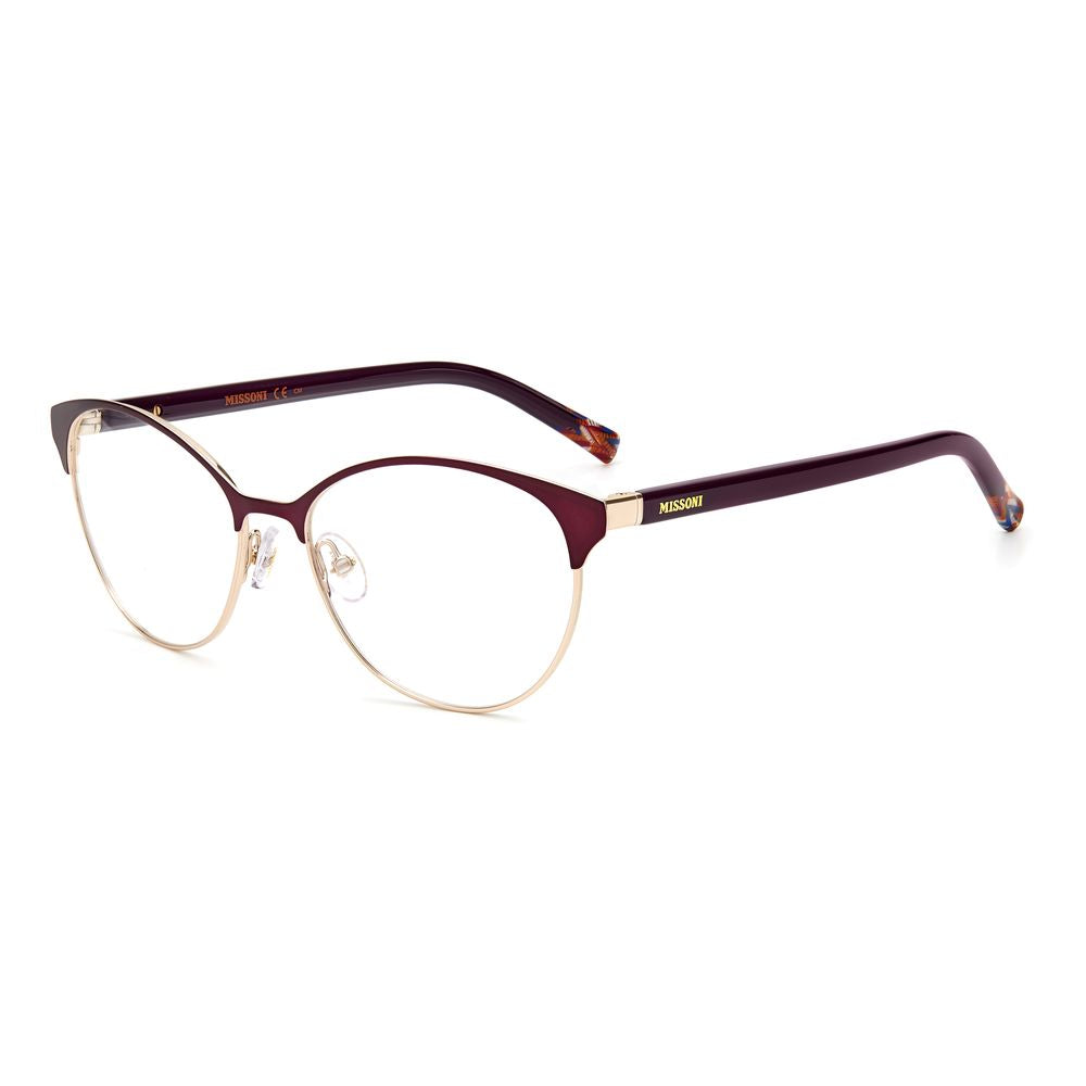 Missoni Purple Metal Frames for women, model MIS-0024-B3V, shown in violet with dimensions 55/16/140mm.