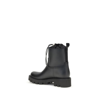 Moncler Black Rubber Lace-Up Boots