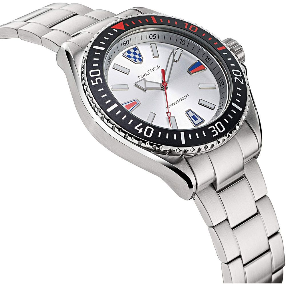 NAUTICA Mod. NAPCPS905 gent's bracelet watch with quartz movement, multifunctional dial, water resistant 10 ATM, 46mm case in official box.