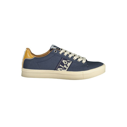 Napapijri Blue Polyester Men Sneaker with logo and beige sole
