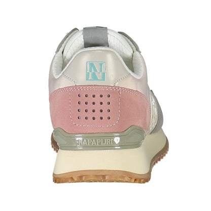 Back view of Napapijri Pink Polyester Women Sneaker with contrasting details and iconic logo.