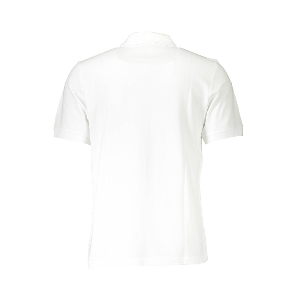 Back view of North Sails White Cotton Men Polo Shirt highlighting the short sleeve design and classic collar.
