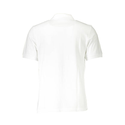 Back view of North Sails White Cotton Men Polo Shirt highlighting the short sleeve design and classic collar.