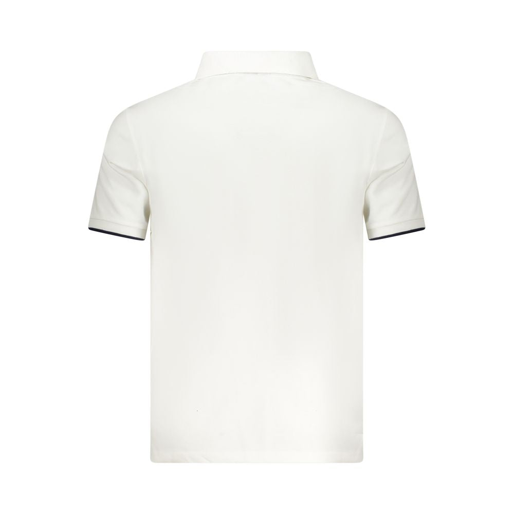 Back view of North Sails White Cotton Men Polo Shirt with sleek design and contrasting details, showcasing luxury and comfort.