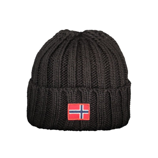 Norway 1963 Black Marabou Men Cap with flag emblem, highlighting bold design and rich heritage in elegant style.