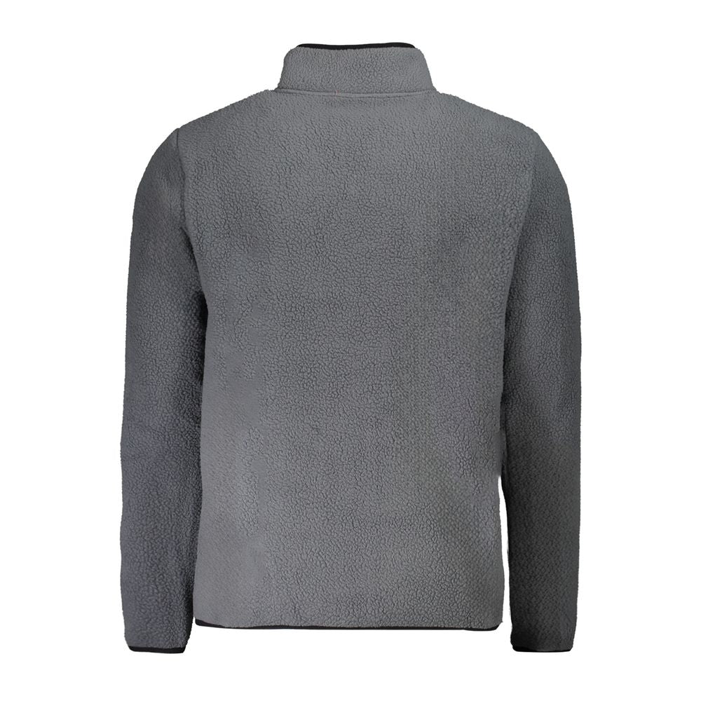 Back view of Norway 1963 Gray Polyester Men Sweater showcasing long sleeves and sleek design.